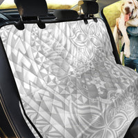 Personalised Tonga White Sunday Back Car Seat Cover Tropical Plant With Polynesian Pattern LT9 - Wonder Print Shop