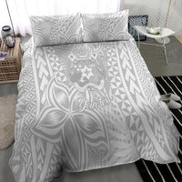 Personalised Tonga White Sunday Bedding Set Tropical Plant With Polynesian Pattern LT9 - Wonder Print Shop