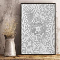 Personalised Tonga White Sunday Canvas Wall Art Tropical Plant With Polynesian Pattern LT9 - Wonder Print Shop