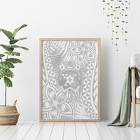Personalised Tonga White Sunday Canvas Wall Art Tropical Plant With Polynesian Pattern LT9 - Wonder Print Shop