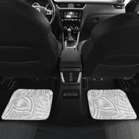 Personalised Tonga White Sunday Car Mats Tropical Plant With Polynesian Pattern LT9 - Wonder Print Shop