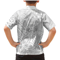 Personalised Tonga White Sunday Family Matching Mermaid Dress and Hawaiian Shirt Tropical Plant With Polynesian Pattern LT9 - Wonder Print Shop