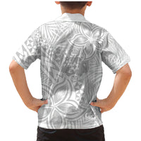 Personalised Tonga White Sunday Family Matching Mermaid Dress and Hawaiian Shirt Tropical Plant With Polynesian Pattern LT9 - Wonder Print Shop