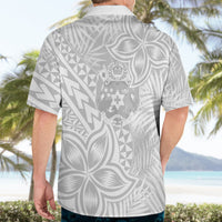 Personalised Tonga White Sunday Hawaiian Shirt Tropical Plant With Polynesian Pattern - Wonder Print Shop