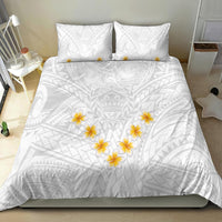 Tonga White Sunday Bedding Set Polynesian Plumeria Tribal Simple LT9 - Wonder Print Shop