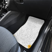 Tonga White Sunday Car Mats Polynesian Plumeria Tribal Simple LT9 - Wonder Print Shop