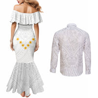 tonga-white-sunday-couples-matching-mermaid-dress-and-long-sleeve-button-shirts-polynesian-plumeria-tribal-simple
