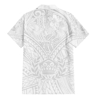 Tonga White Sunday Family Matching Mermaid Dress and Hawaiian Shirt Polynesian Plumeria Tribal Simple LT9 - Wonder Print Shop
