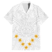 Tonga White Sunday Family Matching Off Shoulder Maxi Dress and Hawaiian Shirt Polynesian Plumeria Tribal Simple LT9 - Wonder Print Shop