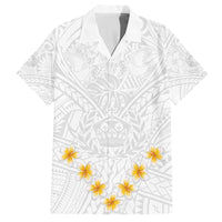 Tonga White Sunday Family Matching Tank Maxi Dress and Hawaiian Shirt Polynesian Plumeria Tribal Simple - Wonder Print Shop
