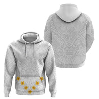 Tonga White Sunday Hoodie Polynesian Plumeria Tribal Simple - Wonder Print Shop
