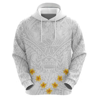 Tonga White Sunday Hoodie Polynesian Plumeria Tribal Simple - Wonder Print Shop
