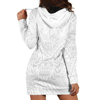 Tonga White Sunday Hoodie Dress Polynesian Plumeria Tribal Simple - Wonder Print Shop