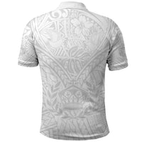 Tonga White Sunday Polo Shirt Polynesian Plumeria Tribal Simple - Wonder Print Shop