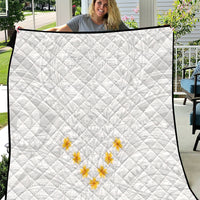 Tonga White Sunday Quilt Polynesian Plumeria Tribal Simple - Wonder Print Shop