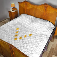 Tonga White Sunday Quilt Polynesian Plumeria Tribal Simple - Wonder Print Shop