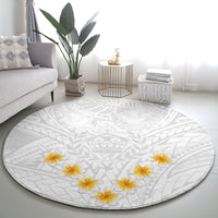 tonga-white-sunday-round-carpet-polynesian-plumeria-tribal-simple