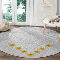 tonga-white-sunday-round-carpet-polynesian-plumeria-tribal-simple