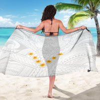Tonga White Sunday Sarong Polynesian Plumeria Tribal Simple - Wonder Print Shop