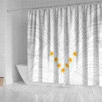 tonga-white-sunday-shower-curtain-polynesian-plumeria-tribal-simple