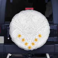 Tonga White Sunday Spare Tire Cover Polynesian Plumeria Tribal Simple - Wonder Print Shop
