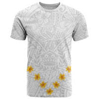 Tonga White Sunday T Shirt Polynesian Plumeria Tribal Simple - Wonder Print Shop
