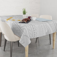 Tonga White Sunday Tablecloth Polynesian Plumeria Tribal Simple - Wonder Print Shop