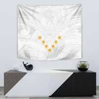 Tonga White Sunday Tapestry Polynesian Plumeria Tribal Simple - Wonder Print Shop