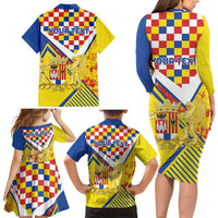 Personalized Belgium Antwerp Province Family Matching Long Sleeve Bodycon Dress and Hawaiian Shirt
