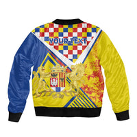 Personalized Belgium Antwerp Province Sleeve Zip Bomber Jacket