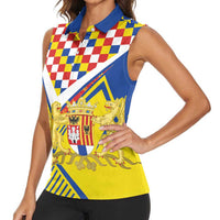 Personalized Belgium Antwerp Province Women Sleeveless Polo Shirt