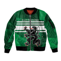 Personalized Belgium East Flanders Sleeve Zip Bomber Jacket