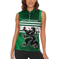 Personalized Belgium East Flanders Women Sleeveless Polo Shirt