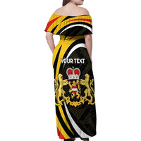Personalized Belgium Flemish Brabant Family Matching Off Shoulder Maxi Dress and Hawaiian Shirt