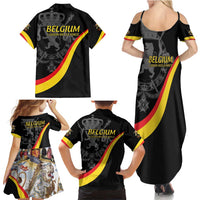 Belgium Leo Belgicus Family Matching Summer Maxi Dress and Hawaiian Shirt