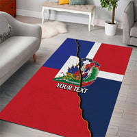 Hispaniola Personalized Area Rug Dominican Republic Haiti Flag Together