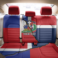 Hispaniola Personalized Back Car Seat Cover Dominican Republic Haiti Flag Together