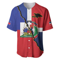 Hispaniola Personalized Baseball Jersey Dominican Republic Haiti Flag Together