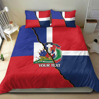 Hispaniola Personalized Bedding Set Dominican Republic Haiti Flag Together