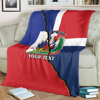 Hispaniola Personalized Blanket Dominican Republic Haiti Flag Together
