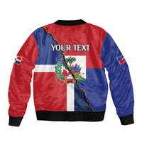 Hispaniola Personalized Bomber Jacket Dominican Republic Haiti Flag Together