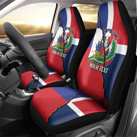 Hispaniola Personalized Car Seat Cover Dominican Republic Haiti Flag Together
