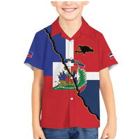 Hispaniola Personalized Family Matching Mermaid Dress and Hawaiian Shirt Dominican Republic Haiti Flag Together