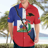 Hispaniola Personalized Hawaiian Shirt Dominican Republic Haiti Flag Together