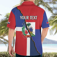Hispaniola Personalized Hawaiian Shirt Dominican Republic Haiti Flag Together