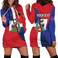 Hispaniola Personalized Hoodie Dress Dominican Republic Haiti Flag Together