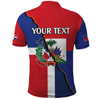 Hispaniola Personalized Polo Shirt Dominican Republic Haiti Flag Together