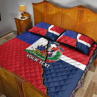 Hispaniola Personalized Quilt Bed Set Dominican Republic Haiti Flag Together