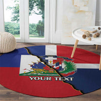 Hispaniola Personalized Round Carpet Dominican Republic Haiti Flag Together