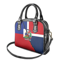 Hispaniola Personalized Shoulder Handbag Dominican Republic Haiti Flag Together